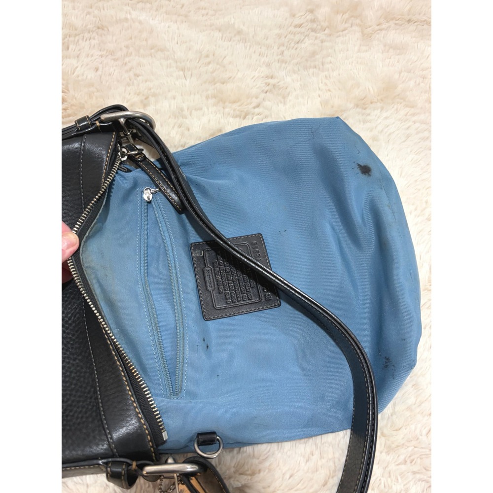 Vintage Y2K Archival Coach Bleecker Black Pebbled Leather Hobo Bag F12319 Purse - Picture 7 of 7